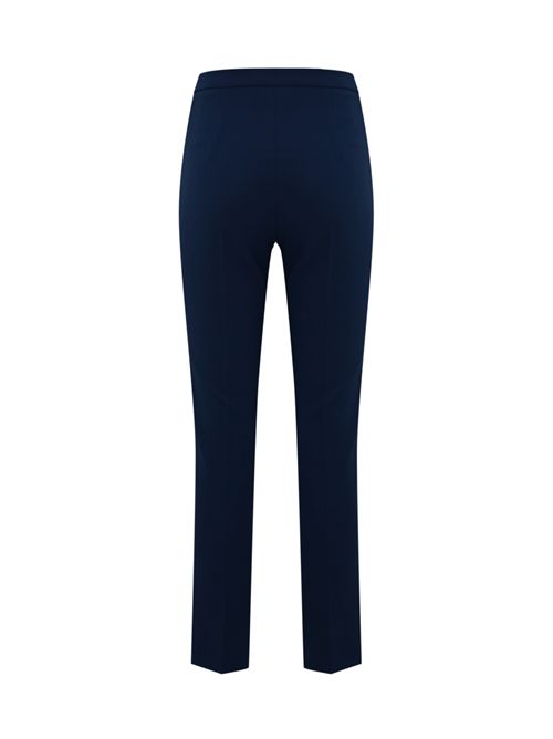 Pantalone slim in crepe con placchetta logo Oltremare Elisabetta Franchi | PA07751E2DC8